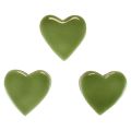 Floristik24 Fa szívek dekoratív szívek fa világoszöld fényes hatású 4,5cm 8db