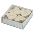 Floristik24 Fa szívek dekoratív szívek fehér arany fényű recsegő 4,5cm 8db