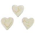 Floristik24 Fa szívek dekoratív szívek fehér arany fényű recsegő 4,5cm 8db