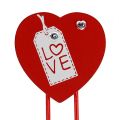 Floristik24 Fa klipsz szív &quot;Love&quot; dekoratív szív Valentin-napi ajándék 2db