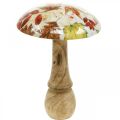 Floristik24 Fa gomba deco őszi levelek fehér, színes őszi dekoráció Ø13cm H19cm