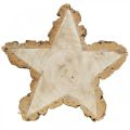 Floristik24 Fa korong, gyertyatartó csillag, adventi dekoráció, dísztálca természetes fából Ø23cm