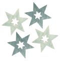 Floristik24 Fa csillagok 4cm szürke csillámmal 72db