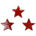 Floristik24 Fa csillagok dekoratív csillagok piros szórt dekoráció fényes hatású Ø5cm 12db