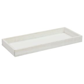 Floristik24 Fatálca fehér dísztálca kopott elegáns fa 35×15×3cm