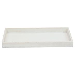 Fatálca fehér dísztálca kopott elegáns fa 35×15×3cm | Floristik24.hu