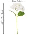 Műhortenzia virág hosszú szárral díszítésre, 48cm | Floristik24.hu