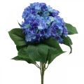Floristik24 Hortenzia művirág kék selyemvirág csokor 42cm