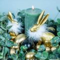 Floristik24 Csirke tojás arany fújt tojás húsvéti dekoráció 10db