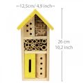 Floristik24 Rovarszálló sárga fából készült rovarház kerti fészkelő doboz H26cm