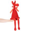 Dekoratív jávorszarvas figura masnival, ülő, pelyhesített polcon ülő, 54cm | Floristik24.hu