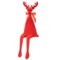 Floristik24 Dekoratív jávorszarvas figura, pelyhesített polctartó masnival, 80cm