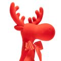 Dekoratív jávorszarvas figura, pelyhesített polctartó masnival, 80cm | Floristik24.hu