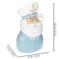 Kapitány figura, tengerészeti dekoráció szemüveggel és kalappal, 16cm | Floristik24.hu