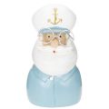 Kapitány figura, tengerészeti dekoráció szemüveggel és kalappal, 16cm | Floristik24.hu