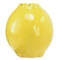 Floristik24 Kerámia váza sárga citrom díszítéssel mediterrán Ø12cm H14,5cm