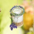 Floristik24 Gyertya üvegdíszben fedővel Pure Nature viasz gyertya méhviasz olívaolaj