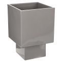 Floristik24 Szürke kocka alakú virágcserép talppal, modern dekorációhoz, 22 cm