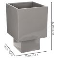Szürke kocka alakú virágcserép talppal, modern dekorációhoz, 22 cm | Floristik24.hu