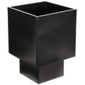 Floristik24 Fekete kocka alakú virágcserép talppal, modern, 22 cm