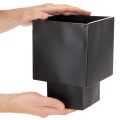 Fekete kocka alakú virágcserép talppal, modern, 22 cm | Floristik24.hu