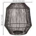 Fekete gyertyatartó, díszes lámpás, drótkosár, Ø24cm, M28cm | Floristik24.hu
