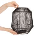 Fekete gyertyatartó, díszes lámpás, drótkosár, Ø24cm, M28cm | Floristik24.hu
