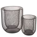 Floristik24 Fekete fém drótkosár gyertyatartó, Ø28,5/18cm, 2 db-os szett