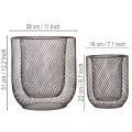 Fekete fém drótkosár gyertyatartó, Ø28,5/18cm, 2 db-os szett | Floristik24.hu