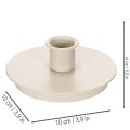 Kerek, krémszínű gyertyatartók kúpos gyertyákhoz, asztaldísz, 10 cm, 2 darab | Floristik24.hu