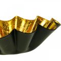 Floristik24 Tealámpa tartó Karácsonyi dekorációs tepsi fekete arany Ø10cm
