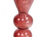 Floristik24 Gyertyatartó üveg gyertyatartó rózsaszín/rózsa Ø5-6cm H19cm 2db
