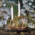 Floristik24 Korona gyertyatartóval, karácsonyi dekoráció, fém dekoráció, dekoratív korona arany Ø19,5cm H16cm