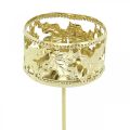 Floristik24 Gyertyatartó ragasztható, adventi dekoráció, gyertyatartó holly dekor arany Ø5,5cm 4db