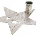 Floristik24 Fém díszítő csillag, kúpos gyertyatartó karácsonyi ezüsthöz, antik megjelenés 20cm × 19,5cm