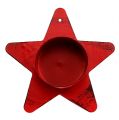Floristik24 Gyertyatartó csillag alakú teamécseshez 10x7cm piros