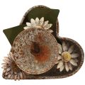 Floristik24 Gyertyatartó fém szív virágokkal teamécses tartó vintage rozsda 14×13cm
