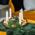 Floristik24 Gyertyatartó, Adventi koszorús tál, karácsonyi dekoráció arany antik megjelenés Ø30cm