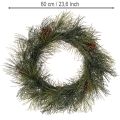 Műfenyőág koszorú tobozokkal 60 cm | Floristik24.hu
