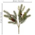 Műfenyőág tobozdíszítéssel, 41cm | Floristik24.hu