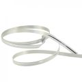 Floristik24 Curling szalag ajándék szalag fehér ezüst csíkokkal 10mm 250m