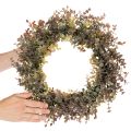 Mű eukaliptusz koszorú, őszi dekoráció, kerek, 45cm | Floristik24.hu