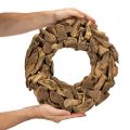 Dekoratív koszorú természetes fadarabokból, kerek, 35 cm | Floristik24.hu