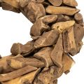 Dekoratív koszorú természetes fadarabokból, kerek, 35 cm | Floristik24.hu