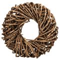 Floristik24 Természetes gallyakból készült kerek rattan koszorú kézműveskedéshez, 35 cm