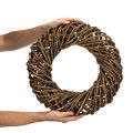Díszes koszorú természetes ágakból, rattan koszorú, kerek, nagy, 45cm | Floristik24.hu