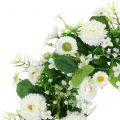 Floristik24 Virágkoszorú deco fehér Bellis ajtókoszorú selyem virágok Ø30cm