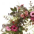 Floristik24 Virágkoszorú százszorszépekkel és bogyókkal, órózsaszín Ø30cm