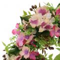 Floristik24 Virágkoszorú hortenziával és bogyókkal rózsaszín Ø30cm