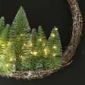 Floristik24 Karácsonyi koszorú fával és LED Ø48cm hózöld, barna